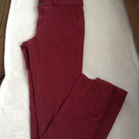 Maroon High Waisted Skinny Jeans sz M - Picture 2 of 4